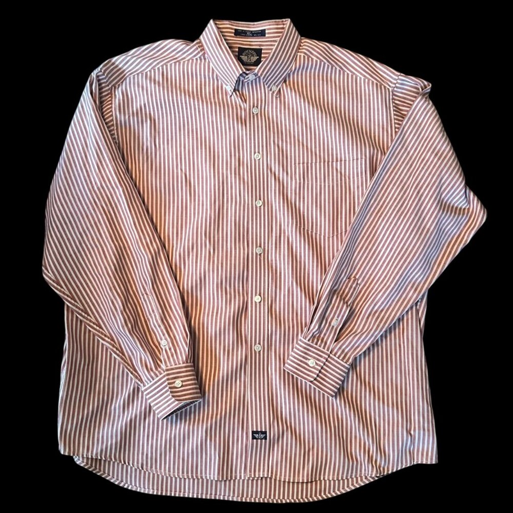 Vintage Dockers Striped Wrinkle Free Button Down Oxford Shirt XL